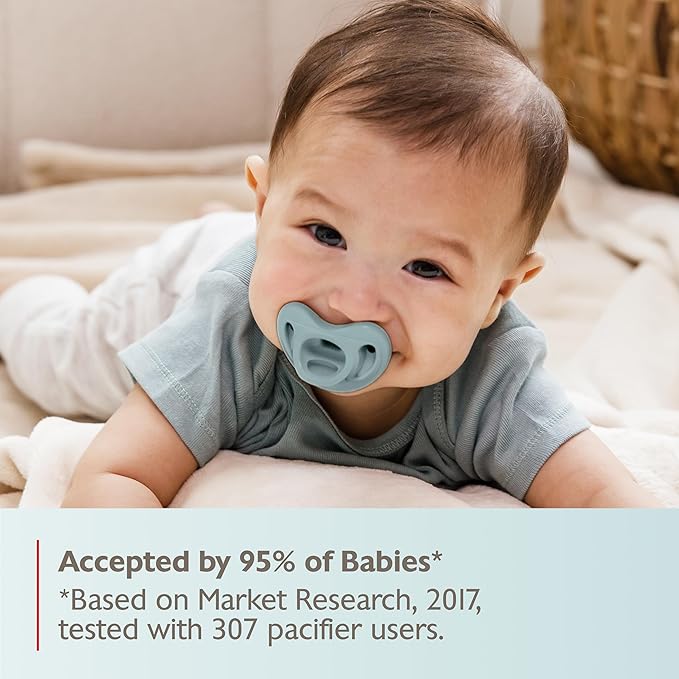 NUK 100% Silicone Comfy Orthodontic Pacifiers, 0-6 Months, Blue Fashion, Timeless Collection, 5 Count-CubbioJoy