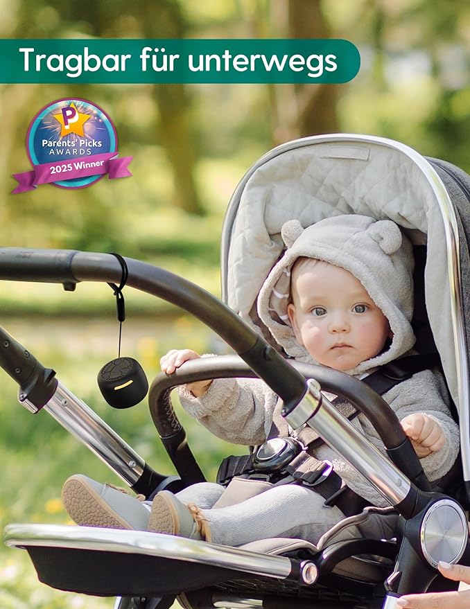 Babelio White Noise Sound Machine, Night Light, Mini and Portable, 15 Non-looping Sounds, Timer, Memory Function, for Adults Baby, Travel-CubbioJoy