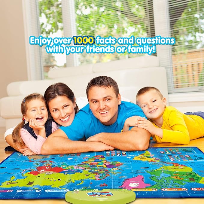 BEST LEARNING i-Poster My World Interactive Map - Educational Talking Toy for Kids of Ages 5 to 12 Years Old-CubbioJoy
