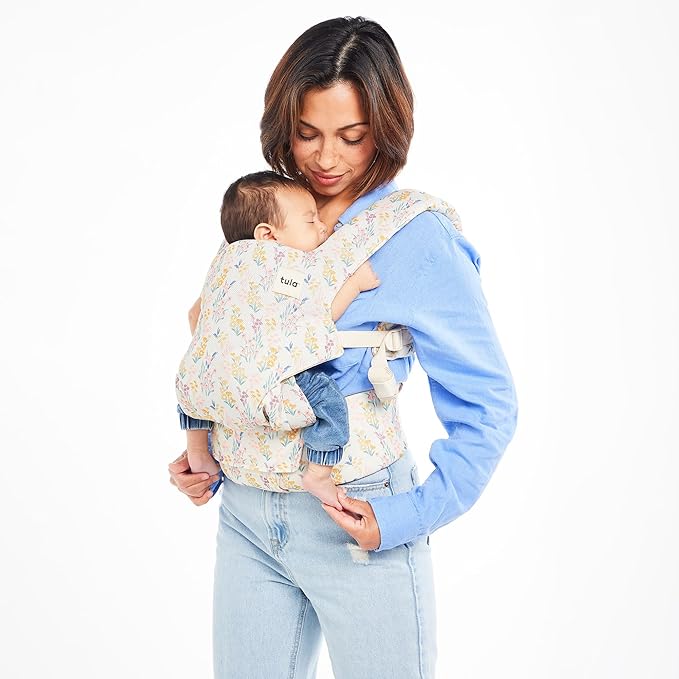 Baby Tula Explore Carriers - Breathable Baby Carrier Newborn to Toddler - Adjustable Toddler Carrier - Multiple Ergonomic Positions Front and Back - Ergonomic Fit for 7-45 lb - Mesh, Daisy Chain-CubbioJoy