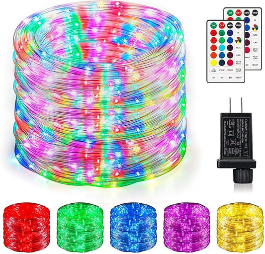 Color Changing Rope Lights 164FT 500 LED Outdoor, String Lights with Plug & Remote | Twinkle Christmas Indoor Bedroom, Waterproof Christmas Lights Outdoor, Rope Lights for Outside,16 Colors-CubbioJoy