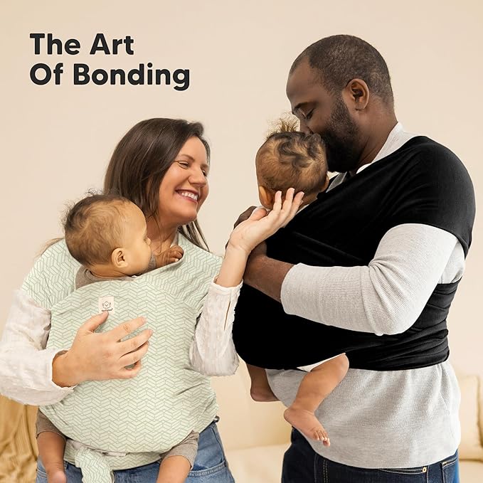 KeaBabies Baby Wrap Carrier - All in 1 Original Baby Carrier Newborn to Toddler Sling, Easy to Wear, Hands Free Bonding, Lightweight, Breathable Infant Wraps (Chevron Maze)-CubbioJoy