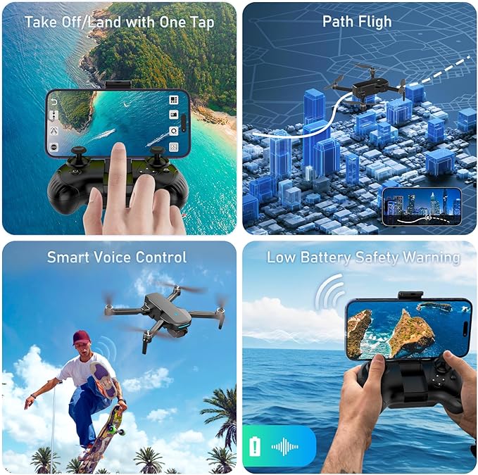 Drone with Camera, 1080P HD FPV Drone with Brushless Motor, One Key Take Off/Landing, Altitude Hold, Gesture Selfie, 3D Flips, 2 Batteries, Drones for Kids 14+-CubbioJoy