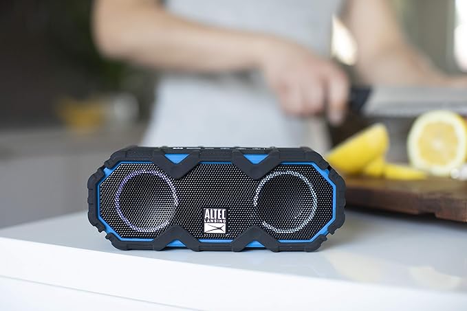 Altec Lansing LifeJacket Mini - Waterproof Bluetooth Speaker with Lights, Portable Wireless Speaker for Pool, Beach, Hiking, Sports, Camping, 16 Hour Playtime, Floats in Water-CubbioJoy