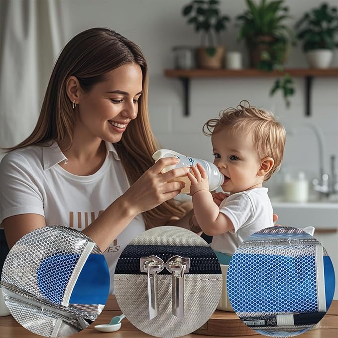 Insulated Breastmilk Cooler Bag with 2 Ice Packs - Breastmilk Cooler Organizer Bag for Daycare, Breastfeeding Mom Travel Outdoor-CubbioJoy