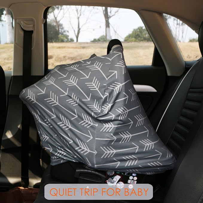 Car Seat Canopy Breastfeeding Cover - Multi Use Baby Stroller and Carseat Cover, Breastfeeding Covers, Boys and Girls Shower Gifts (Classical Arrows)-CubbioJoy