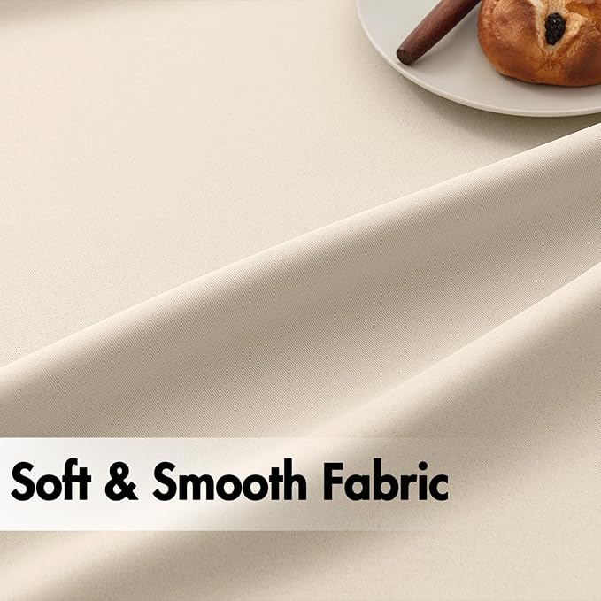 ANRODUO Back Tab Blackout Curtains for Bedroom Living Room, Rod Pocket Pinch Pleated Thermal Insulated Room Darkening Curtains 54 Inches Long 2 Panels, Cream Beige, 42 x 54 Inch-CubbioJoy