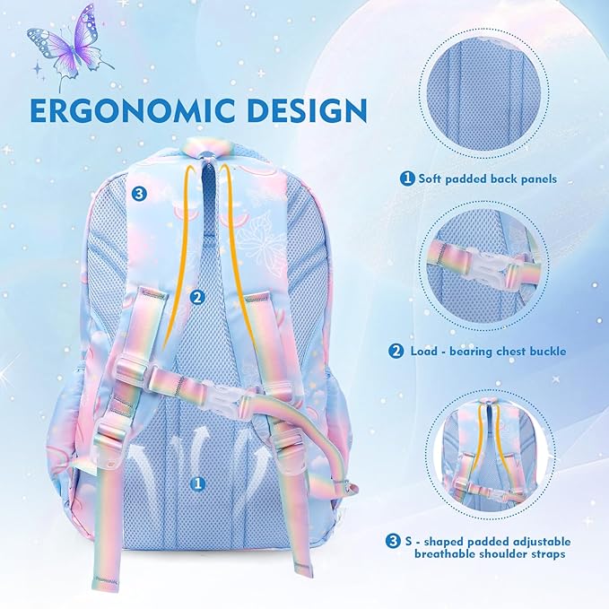 Aesthetic Kawaii Rainbow Backpack-CubbioJoy