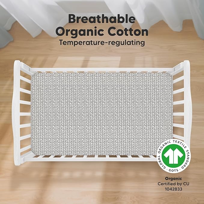 KeaBabies 2-Pack Organic Crib Sheets for Boys, Girls - 52x28 Fitted Crib Mattress Sheet Neutral, Breathable Jersey Cotton Cover for Baby Bed, Toddler Mattress, Soft & Cute Prints (Nordic)-CubbioJoy