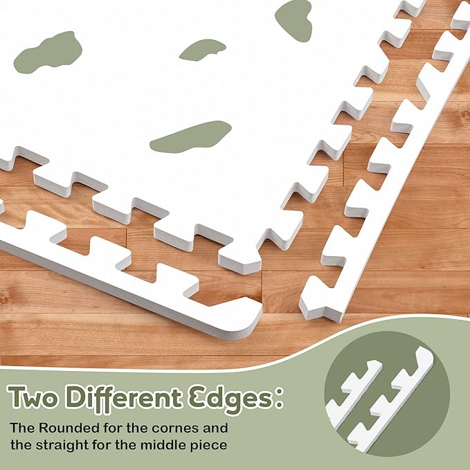 Baby Foam Play Mat-72”x 48” Baby Playmat,6-Piece Interlocking Foam Floor Tiles,Puzzle Mat for Infants and Toddlers,Waterproof Crawling Mat,Non Toxic Play Mat for Baby Tummy Time Mat(Spot)-CubbioJoy