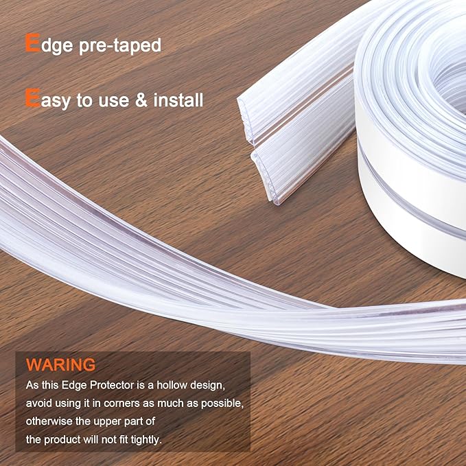 Baby Proofing 26.2ft Long (0.9" Wide),Clear Corner Protectors,Soft Edge Protectors Corner Guards Furniture Corner&Edge Safety Bumpers with Upgraded Strong Adhesive for Sharp Furniture & Table Edges-CubbioJoy