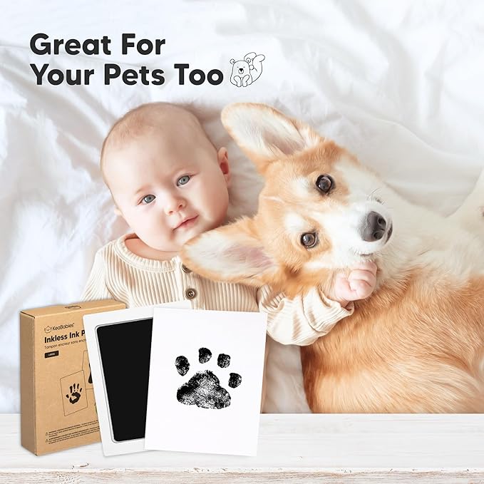 4-Pack Inkless Baby Hand and Footprint Kit - Mess Free Ink Pad for Newborn Keepsake, Dog Nose & Paw Print Kit, Clean Touch Ink Pad for Baby Hand & Footprints, Ideal New Mom Gifts (Halloween, L)-CubbioJoy