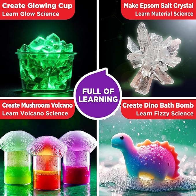 Doctor Jupiter Super Science Kit for Kids Ages 8-12 | Chemistry Set, STEM Toy with 100+ Experiments & Geyser Tube | Birthday Gift Ideas for Boys & Girls 8+ Years Old | Learning & Educational Projects-CubbioJoy