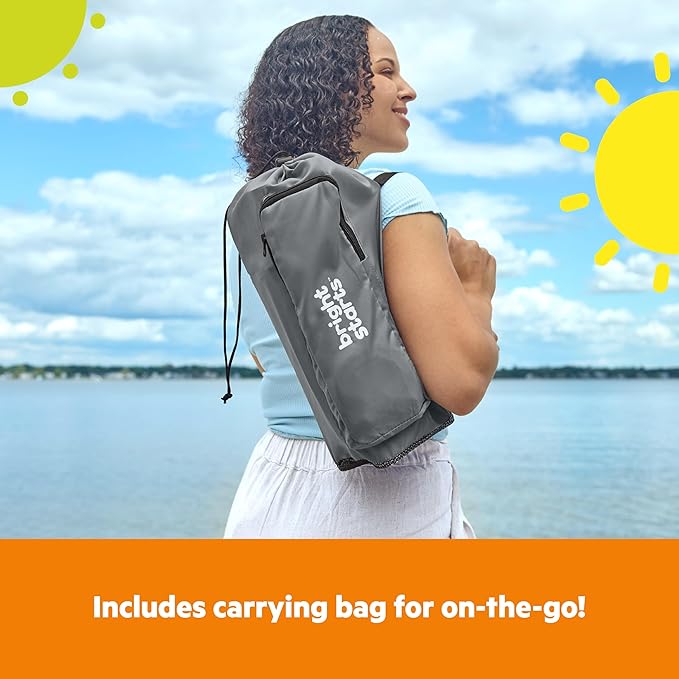 Bright Starts Pop 'N Sit Portable Booster, Indoor/Outdoor Use, Floor Seat with Feeding Tray, Grey, 6 Mos - 3 Yrs-CubbioJoy