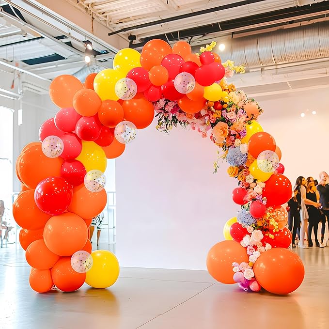 JOYIN 150 Pcs Orange Balloons, Different Sizes 18 12 10 5 Inch Orange Latex Balloon Arch Kit with Instruction for Birthday Party Graduation Wedding Holiday Decoration-CubbioJoy