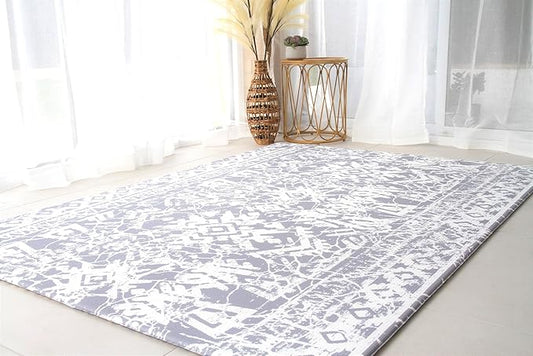 Cushmat Stylish Reversible Foam Play Mat (Large, Explorer - Cloud Indigo) - Soft, Waterproof, Durable Play mat for Infants, Babies, Toddler, Kids & Grownup - 6.5ft x 4.5ft-CubbioJoy