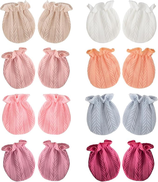 BQUBO Newborn Infant Toddler Mittens No Scratch Cotton Elastic Wrist Gloves Hypoallergenic for 0-6 Months Baby Boys Girls-CubbioJoy