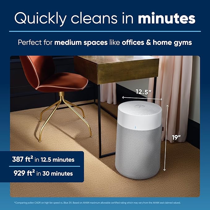 BLUEAIR Air Purifiers for Medium Rooms, Bedroom, Kitchen, Cleans 1,858 sqft in one hour, HEPASilent Smart Air Cleaner for Home, Pets, Allergies, Virus, Dust, Mold, Smoke - Blue Pure 311i Max-CubbioJoy