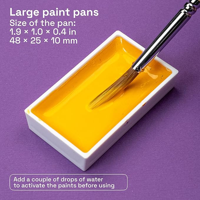 ARTISTRO Professional Watercolor Paint Set for Adults - 48 Pigment-Rich Colors, XL Pans, ASTM-I Lightfastness, High Tinting Strength Watercolor Set for Professionals made by professionals-CubbioJoy