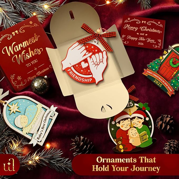 2025 Friendship Ornaments for Women Friends - Best Friends Ornaments for Women, Unique Best Friend Christmas Ornament 2025 for Christmas Tree Decorations, Special Friendship Birthday Gifts-CubbioJoy