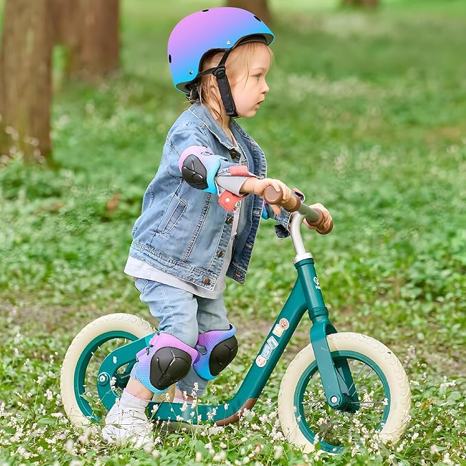 Adjustable Kids Bike Helmet with Knee & Elbow Pads Set, Color Gradient Design for Boys and Girls Aged 3-14+, for Skateboarding, Scooter, Roller & Inline Skating, Longboard-CubbioJoy