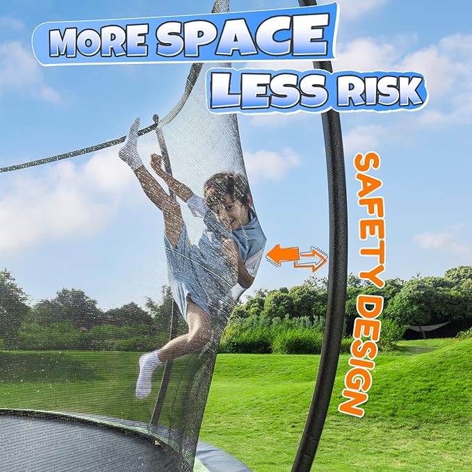 BCAN 8FT 10FT 12FT 14FT 15FT 16FT Recreational Trampoline with Enclosure for Kids Adults, ASTM Approved, Outdoor Trampolines with Ladder for Kids-CubbioJoy