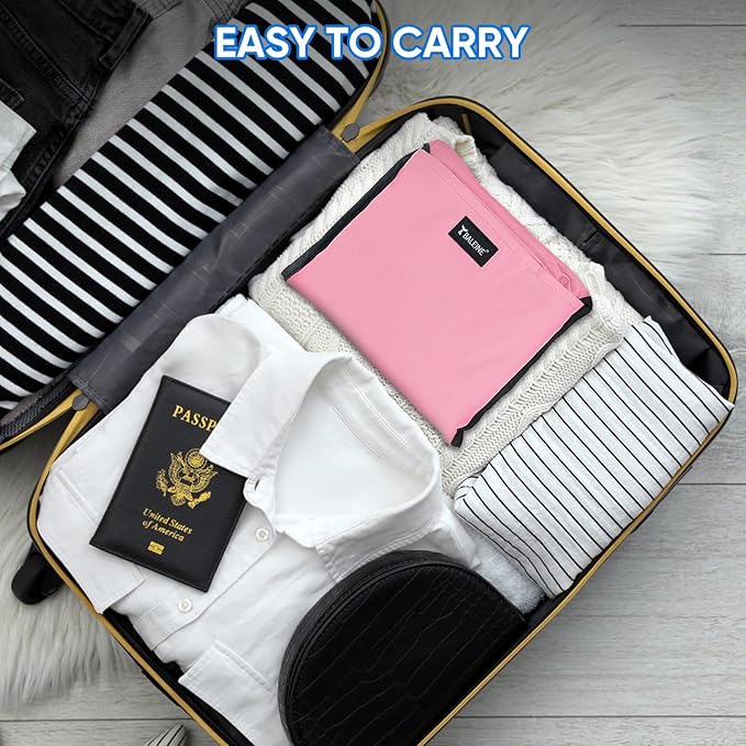 BALEINE 150L Laundry Bag Backpack, 900D Oxford Fabric Large Travel Laundry Bags with Shoulder Straps and 2 Mesh Pockets for College Dorm, Apartment, Laundromat (Pink, 150L)-CubbioJoy