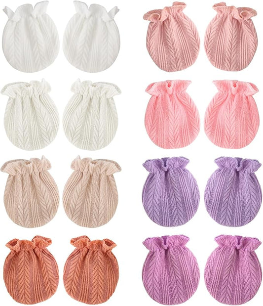 BQUBO Newborn Infant Toddler Mittens No Scratch Cotton Elastic Wrist Gloves Hypoallergenic for 0-6 Months Baby Boys Girls-CubbioJoy