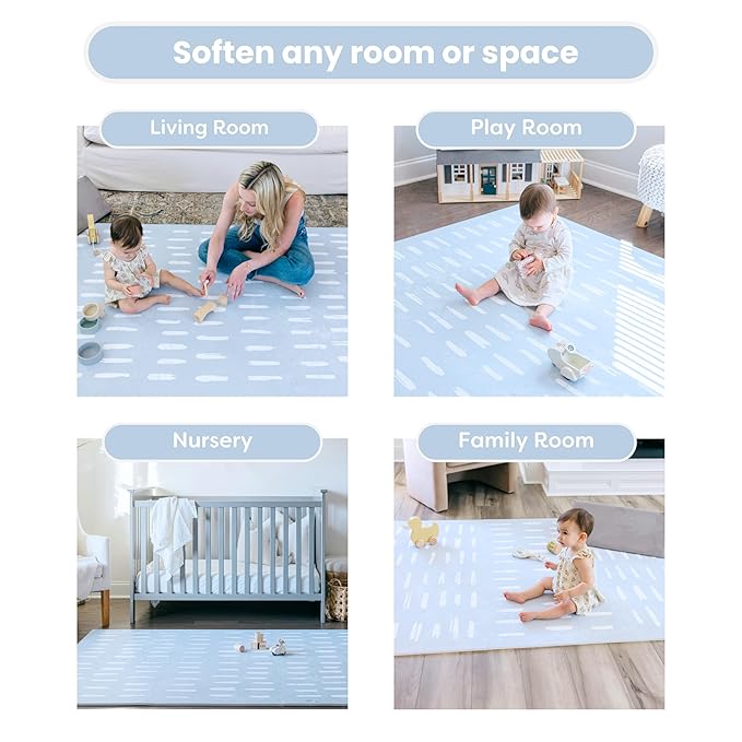Baby Play Mats for Floor - Shoreline (4x6ft) - Premium EVA Foam Play Mat for Babies & Toddlers - Perfect for Tummy Time, Crawling, Playroom - Stylish & Comfortable Kids Play Mat-CubbioJoy