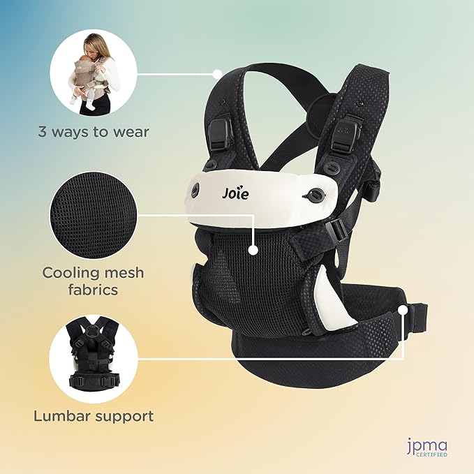 Joie Savvy Lite Air 3-in-1 Baby Carrier – Lightweight, Ergonomic Baby Carrier with 3 Carry Positions, Breathable Fabric, Padded Straps, and Lumbar Support (Indigo)-CubbioJoy
