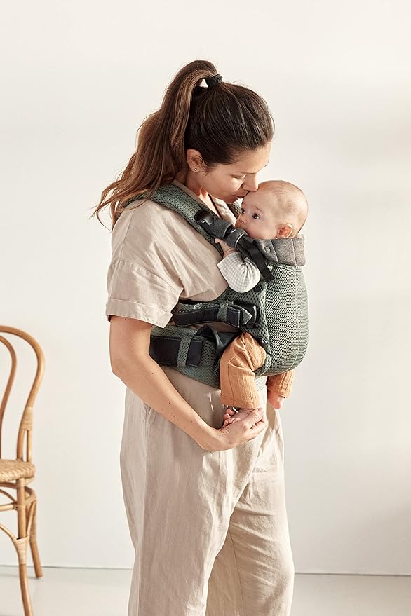 BabyBjörn Baby Carrier Harmony, Dark Green, 3D Mesh | 3-in-1 Ergonomic Baby Carrier; Newborn, Facing-in, Outward-Facing, and Back Carrying Positions Supported (7-40 lbs), Newborn to Toddler-CubbioJoy