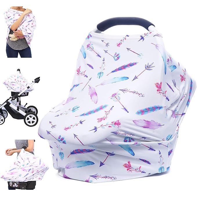 Car Seat Covers for Babies - Carseat Canopy, Multi-use Breastfeeding Covers, Girls and Boys Baby Shower Gifts-CubbioJoy