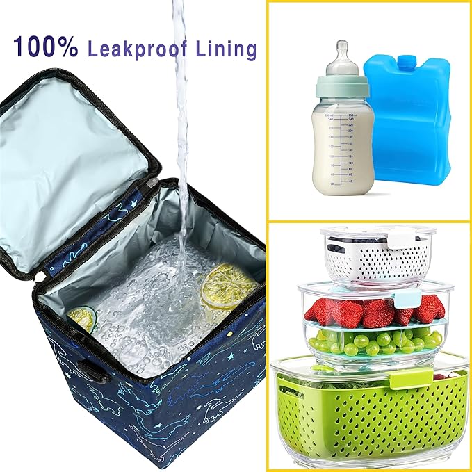 Breastmilk Cooler Bag with Ice Pack Fits 4 Bottles Up to 9 Ounce - Insulated Baby Bottle Cooler for Nursing Moms on the Go with Strap-CubbioJoy