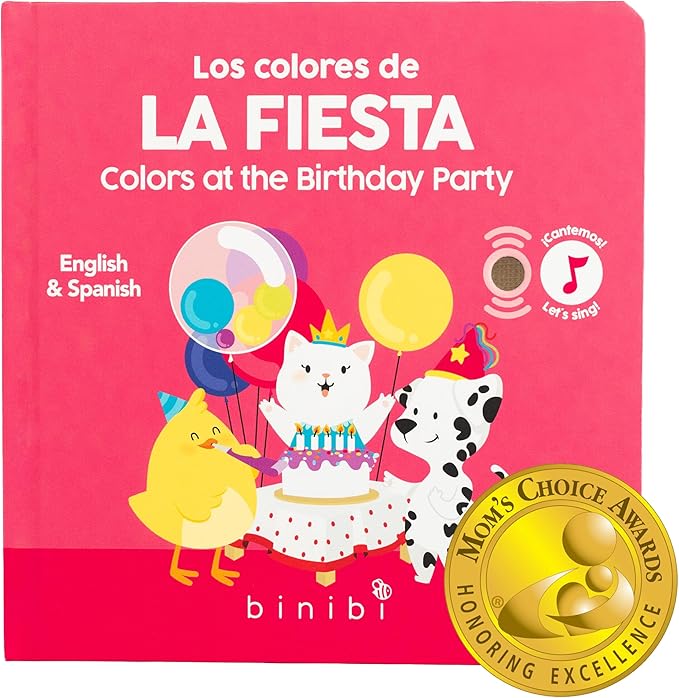 Binibi Spanish Musical Book Colors at The Birthday Party | Spanish Learning for Kids | Bilingual Children's Book | Bilingual Book for Babies & Toddlers 1-3 | Libro en español para bebés-CubbioJoy
