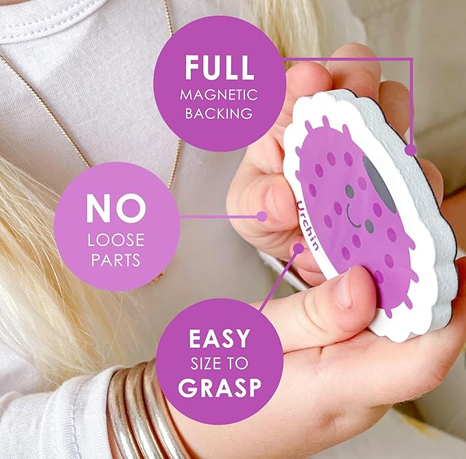 Curious Columbus Toddler Magnets – Animal Fridge Magnets for Kids | 52 Refrigerator Magnets with 26 Animals + 26 ABC Magnetic Letters | Foam Alphabet Learning Set for Toddlers-CubbioJoy