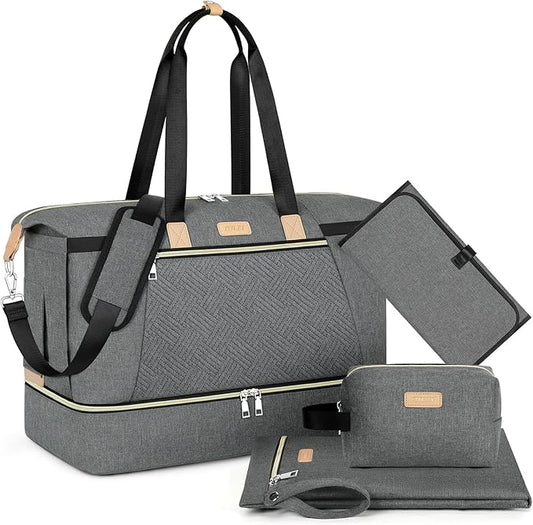 ITIEZY Diaper Bag Tote for Baby - Large Mommy Bag with Portable Changing Pad Pacifier Case, Hospital Bags Travel Baby Bag-CubbioJoy