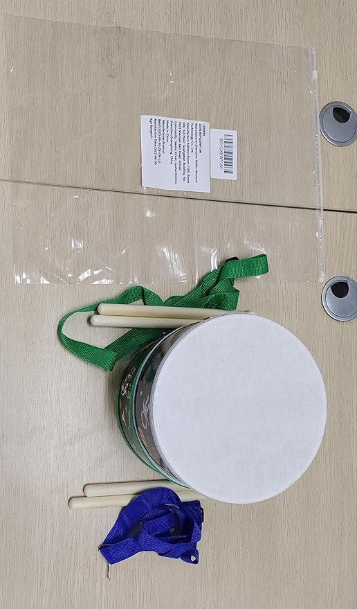 Boao 2 Pcs Kids Drum Set, 8 Inch Toddler Drum Wooden Toy with Adjustable Strap and 4 Drumsticks, Educational Sensory Musical Instrument for Toddlers Kid Baby Boys Girls Gift (Dinosaur)-CubbioJoy