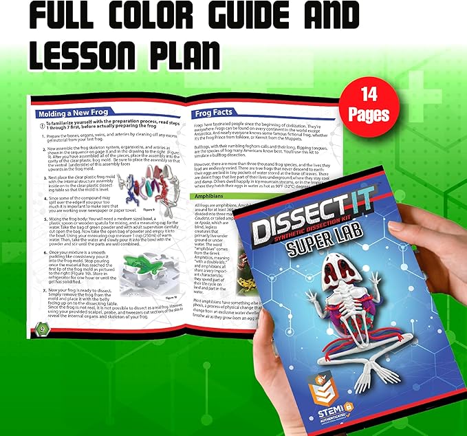 Dissect-It Kit for Kids, Simulated Synthetic Lab Dissection Toy, Frog Super Lab STEM Toys for Animal Science, Biology, and Anatomy-CubbioJoy