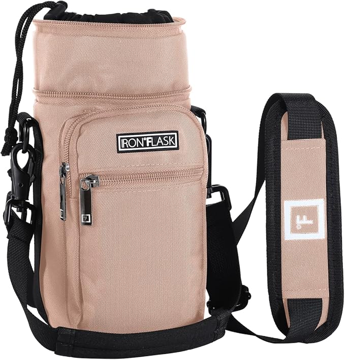 IRON °FLASK Carrier, Holder, Sleeve - Fits Insulated Stainless Steel Sports Water Bottle, Adjustable Shoulder Strap, Holder Bag Case Pouch Cover-CubbioJoy