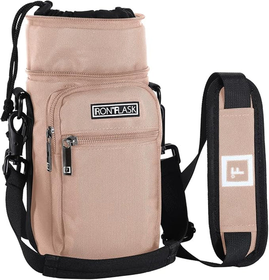 IRON °FLASK Carrier, Holder, Sleeve - Fits Insulated Stainless Steel Sports Water Bottle, Adjustable Shoulder Strap, Holder Bag Case Pouch Cover-CubbioJoy