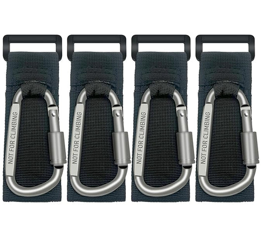 4 Pcs Baby Stroller Hook, Carry 30 lbs per Stroller Carabiner Clip, Adjustable Baby Stroller & Car Seat Hook for Hanging Diaper Bag, Wheelchair,Golf cart, Shopping and Pet Cart-CubbioJoy
