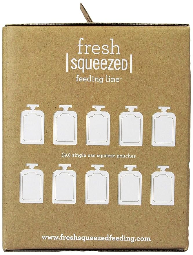 Infantino Disposable Squeeze Pouches - Pack of 50 Disposable Pouches for Portable Homemade semi-Solid Food for Babies and Toddlers, BPA and PVC Free, Freezer Safe-CubbioJoy