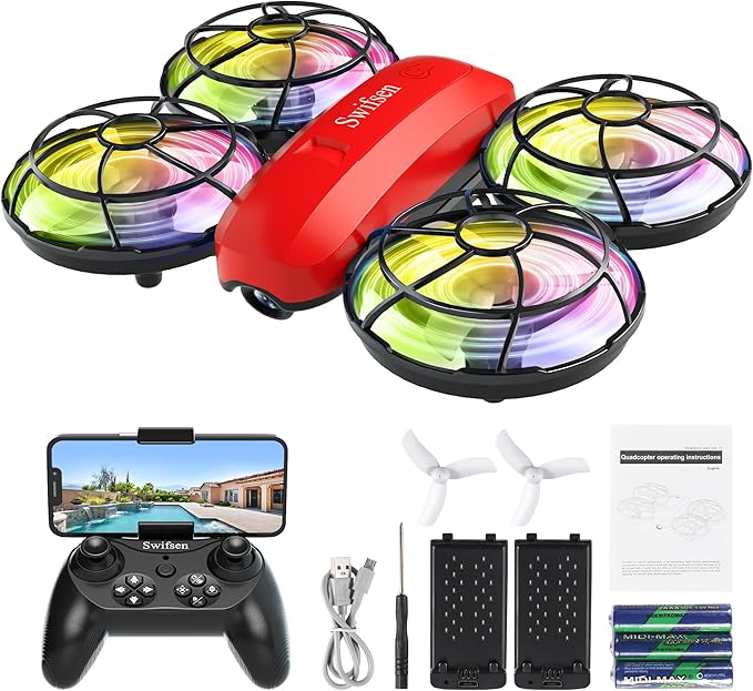 Drone with Camera for Kids and Beginner,Birthday Gift Toy for Boys and Girl,Indoor Quadcopter Plane for Boy,Small Helicopter with Auto Hovering, 3D Flips, Headless Mode,2 Batteries-CubbioJoy