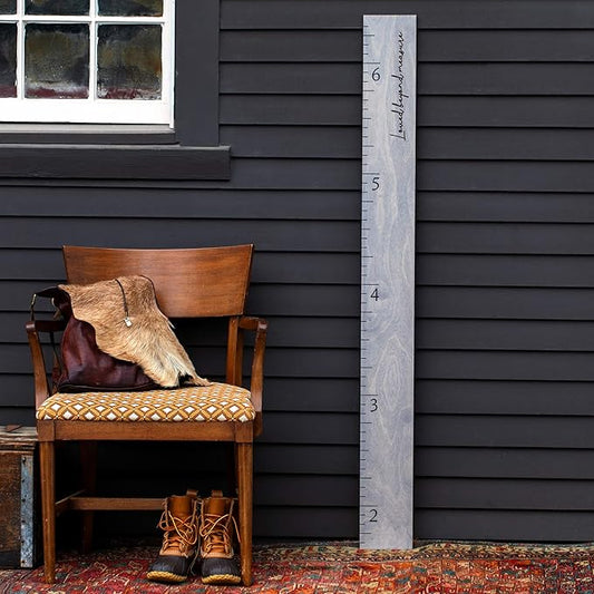 Boho Growth Chart for Wall - Height Board Growth Chart Wooden Growth Chart for Wall Kids Measuring Chart for Wall Height Chart Growth Chart for Kids (Loved Beyond Measure, Gray)-CubbioJoy