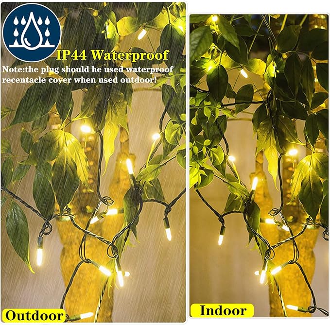 60 LED Warm White Twinkle Christmas String Lights Plug in, 15 of 60 Lights Twinkle,Connect up to 45 Sets,UL Certified 22 Ft Mini Twinkling Christmas Tree Lights,Indoor Outdoor Use-CubbioJoy