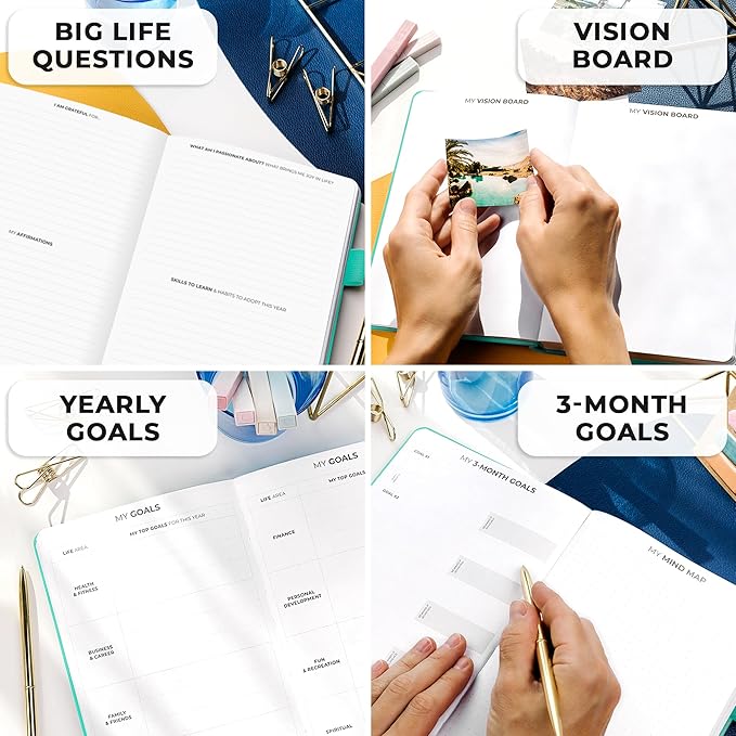 Clever Fox Planner Premium Edition – Undated Luxurious Weekly & Monthly Planner to Increase Productivity and Hit Your Goals – Organizer – Start Anytime, A5, Lasts 1 Year, Light Turquoise (Weekly)-CubbioJoy