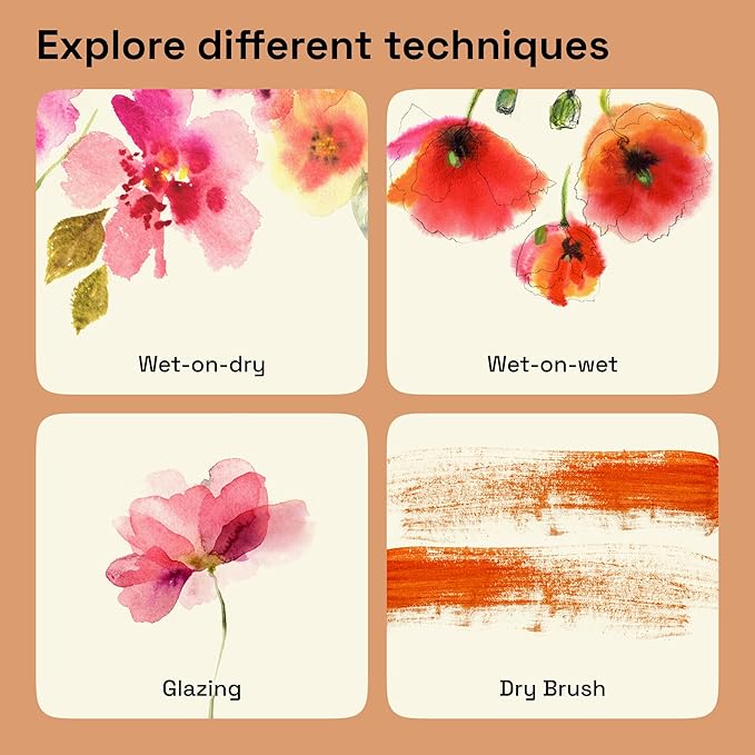 ARTISTRO Professional Metallic Watercolor Paint Set for Adults - 6 Pigment-Rich Gold Colors, XL Pans, ASTM-I Lightfastness, High Tinting Strength Watercolor Set for Professionals made by professionals-CubbioJoy