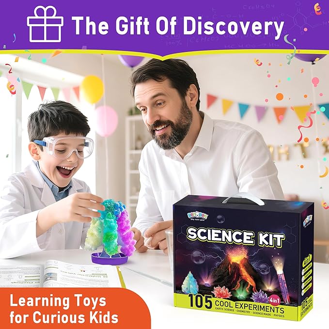 BenBen Science Kits for Kids Age 8-12, 105 Experiments Educational Toy, STEM Toys for 6 7 8 Year Old Boys Girls Birthday Gift, Science Kits for Kids Age 5-7, Chemistry Set for Homeschooling-CubbioJoy