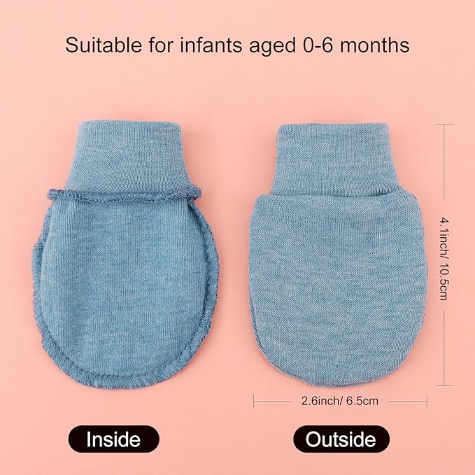 BQUBO 6 Pairs Newborn Baby Boys Girls Mittens 0-6 Months Unisex-Baby Infant Mittens Elastic No Scratch Wrist Gloves-CubbioJoy