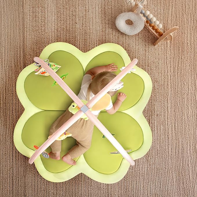 Baby Play Mat Activity Gym for Babies and Toddlers, Four-Leaf Clover Baby Play Gyms & Playmats for Babies-CubbioJoy